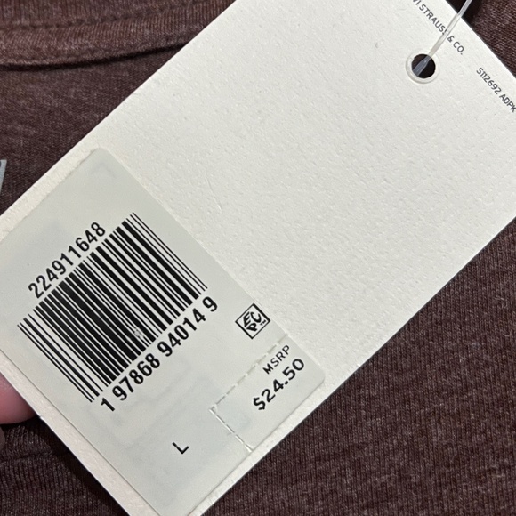 Levi's Men's Brown Authentic Logo Graphic Casual T Shirt Sz-L - Picture 5 of 6